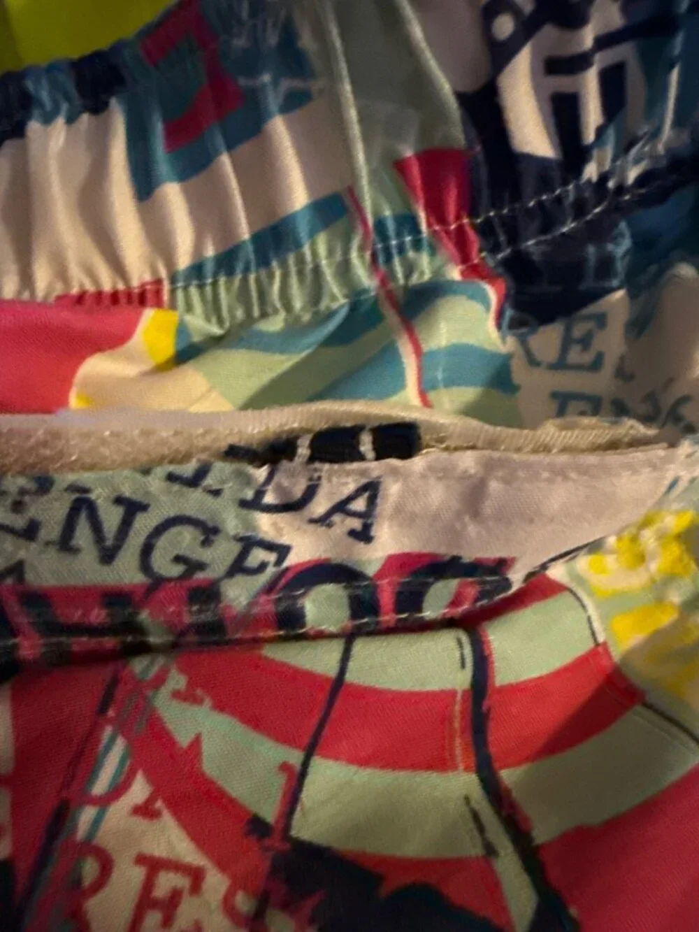 Nautica Boys Swim Shorts Multicolor Patchwork Print Size 8 Polyester Made In Chi